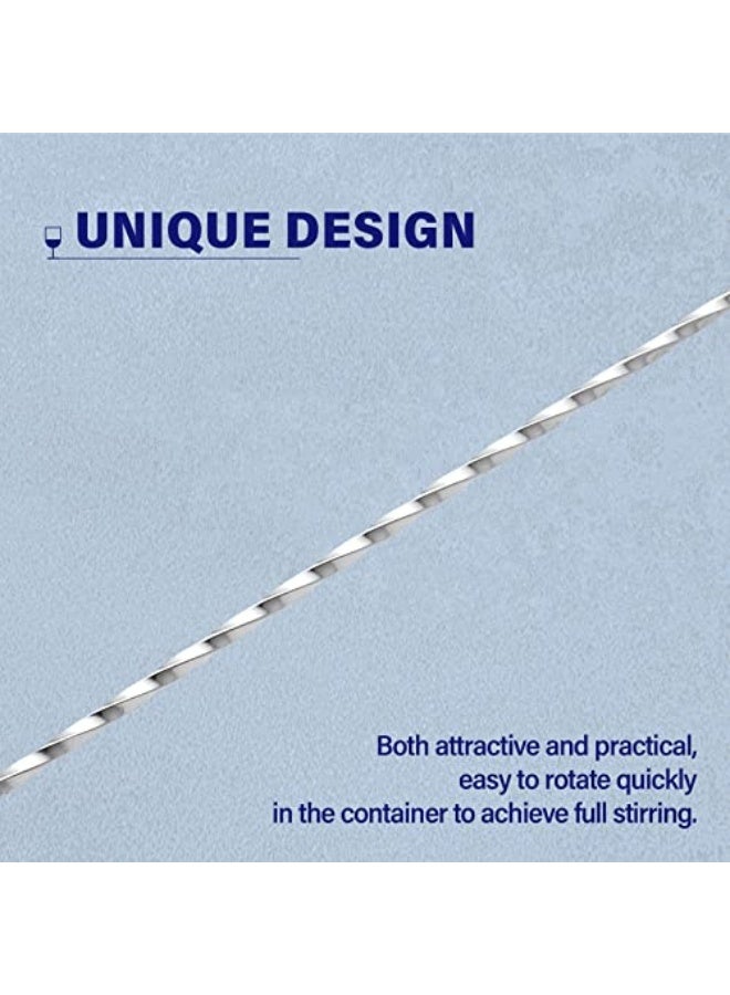 Bar Spoon Cocktail Mixing Stirrers, Stirring Stick for Drink, Stainless Steel, Spiral Long Handle, 12 Inches Silver 2-Pieces - Image 4